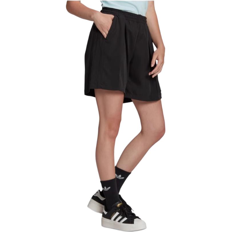 adidas Originals Adicolor Solid Color Elastic Low Waist Sports Casual Shorts Unisex Shorts Black HN3667