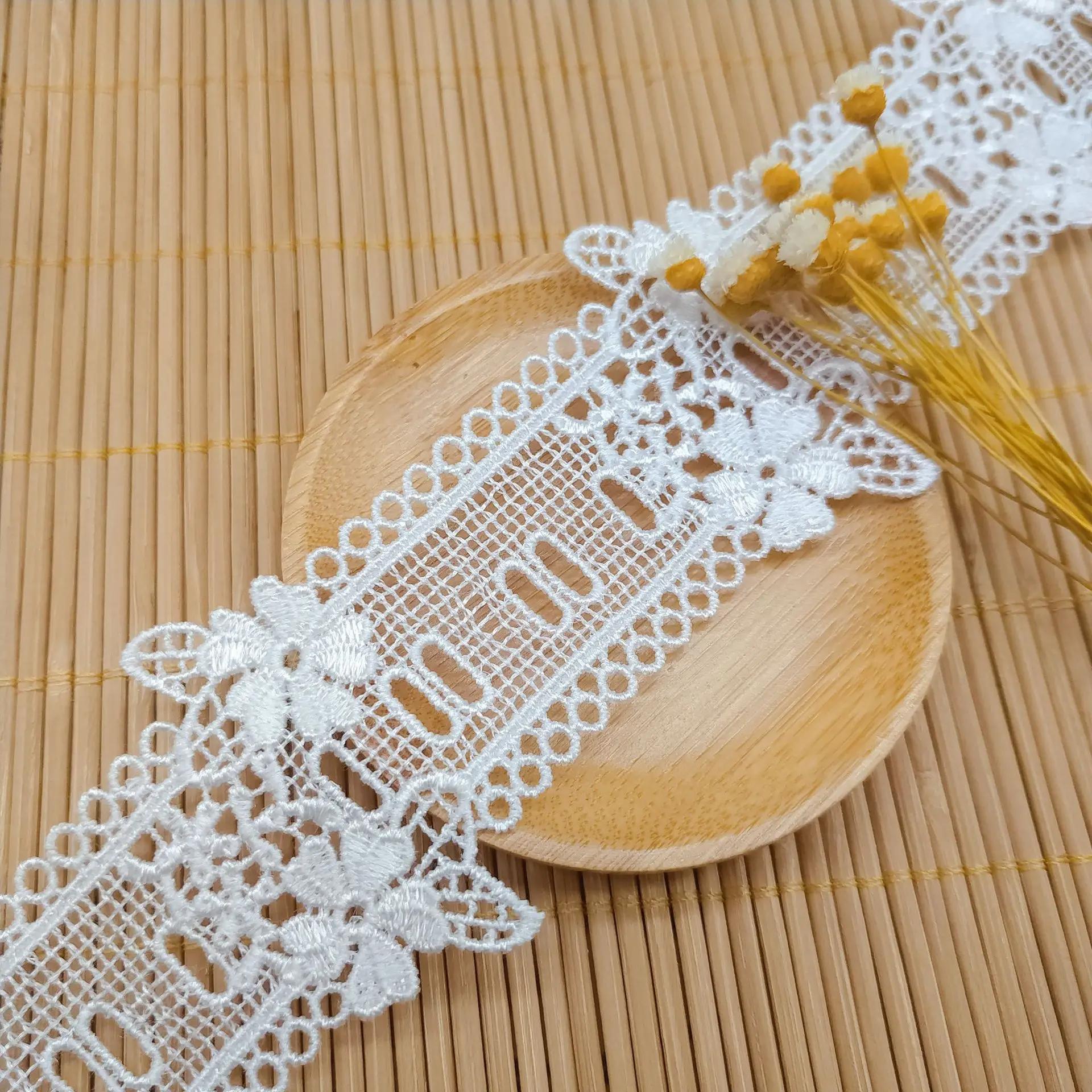 

3 ярда/лот, ширина 4,5 см, хорошее качество, белая/черная вышивка, отверстие для вышивки, может пройти лента, цветок, свадебная кружевная бейка, свадебная одежда 4.5cm*3Yards белый