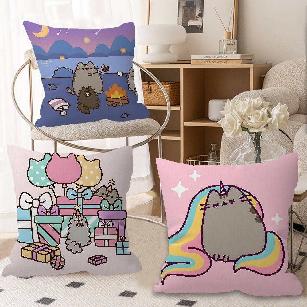 PPusheenS CARTOON Pillow Cover Sofa Cushion Cover Home Room Decoration Children Gift