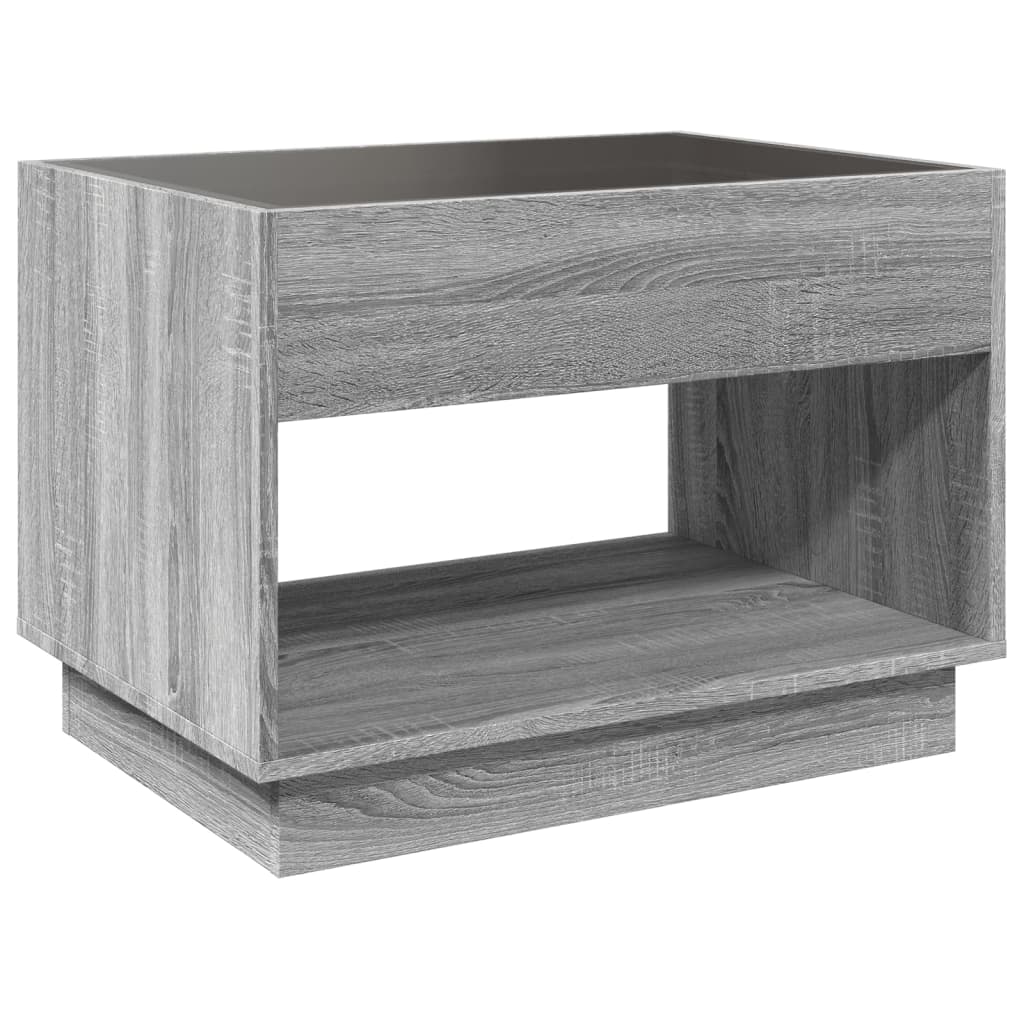 Infinity LED Coffee Table in Grey Sonoma 70 x 50 x 50 cm