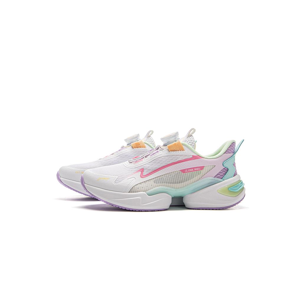 Li Ning Kids Sports Lifestyle Series Fashion Comfortable Casual Shoes Kids Casual Shoes Standard-White Rose-Purple YKNV020-2