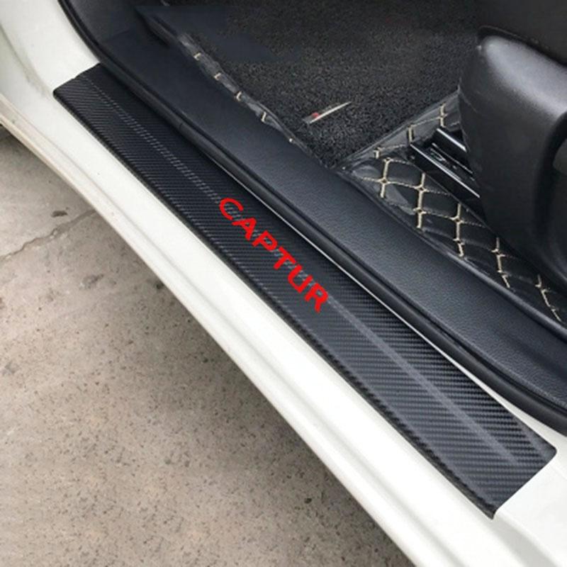 

Защитная наклейка на порог автомобиля, виниловая наклейка из углеродного волокна для CAPTUR красный