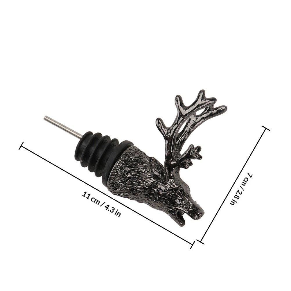 Creative Zinc Alloy Deer Head Wine Pourer Reusable Wine Bottle Aerator for Liquor Bar Home Party Use Liquor Pourer чёрный