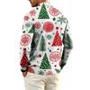Men's Long Sleeve Golf Shirt Christmas Print Quick-Dry Mesh Casual Activewear Top
