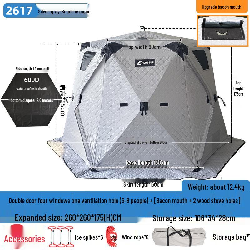 Winter Warm Tent: Insulated Cotton Ice Fishing & Camping Shelter