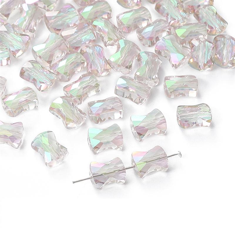 

10 шт хрустальные бусины с бантом свободные бусины-разделители для изготовления ювелирных изделий DIY браслет ожерелье светло-серый