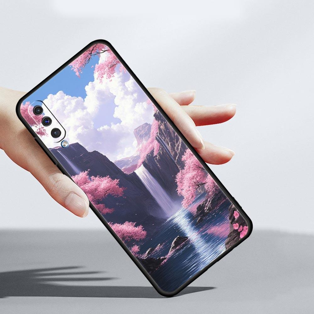 Rosa Sonnenuntergang Berg Handyhülle für Samsung Galaxy A56 A36 A26 A16 A34 A24 A42 A22 A20 A12 A40 A30 A10 5G Weiche TPU Hülle