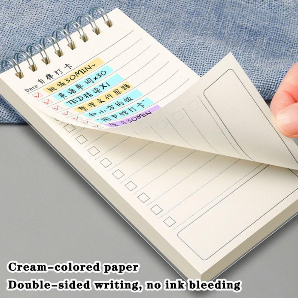 1pc New Undated Planner Notebook A6 Portable Schedule Journal Self-Discipline Checkbook Habit Tracker