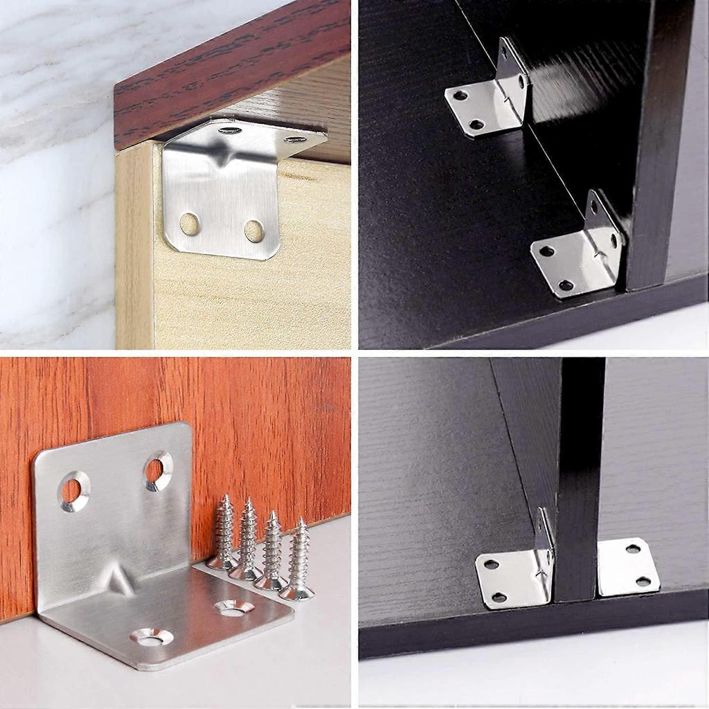 Fixing Brackets Angle 90 Degree Right Angle Corner Bracket, L Shaped Furniture Fixing Corner Brace Joint Corner Connector10pcs