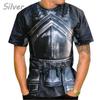 3D-Druck Mittelalterliche Rüstung Grafik T-Shirt Für Männer Cosplay Cool Lässig Rundhals Kurzarm T-Shirts Herren Streetwear Oberteile T-Shirts