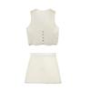 European and American Style French Women's Clothing Fashion Versatile Temperament Casual Knitted Short Vest Skirt Set