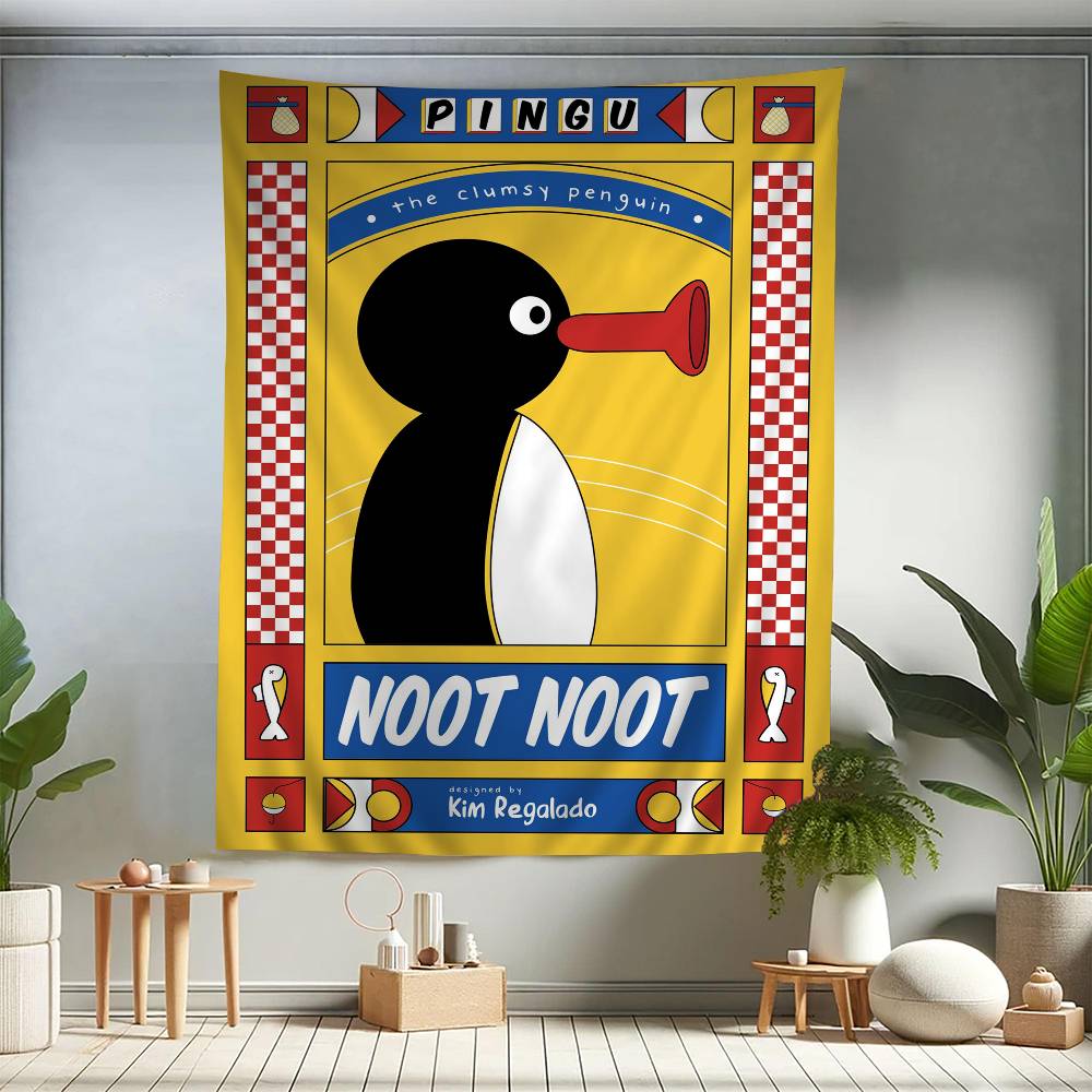 Cartoon Niedlich PPingu Pinguin Bunte Wandteppich Wandbehang Böhmische Wandteppiche Mandala Wandbehang Tücher