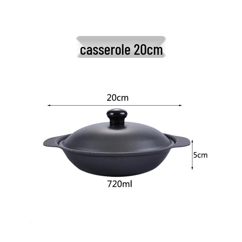 Commercial Cast Iron Pot for Crispy Rice and Clay Pot Dishes, Compatible with Induction Cookers