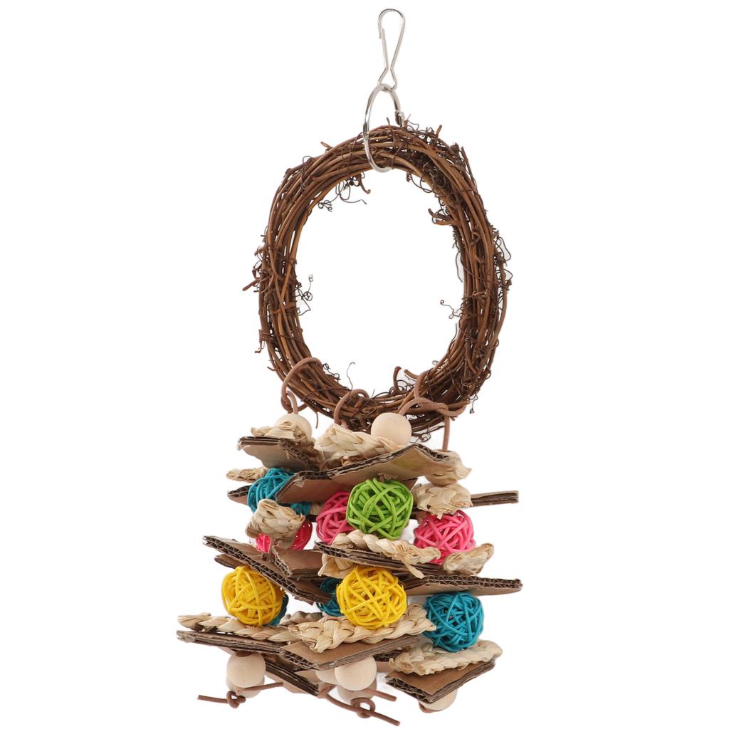 Jucării de mestecat pentru papagali Rattan Colorat Multifuncțional Jucărie de ros pentru colivie pentru papagali gri africani, macaw