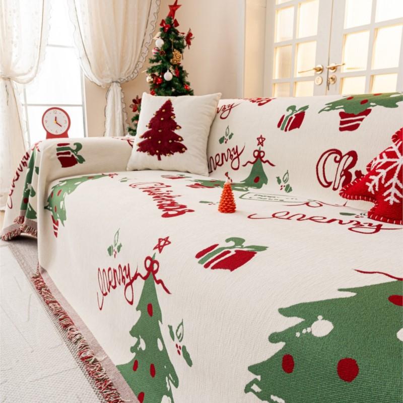All-Season Camping Picnic Blanket Christmas Tree Sofa Cover Mats Sofa Covers Chenier Sofa Cushion Mats Throw Blankets Mats