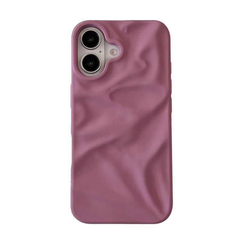 Matte Candy Color Folding Wrinkled Texture Phone Case For For Iphone 16 1 14 13 12 11 Pro Max 16 Plus Shockproof Soft TPU Cover