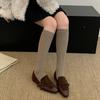 Square Head Inner Height Increase Plush Shoes Outer Wear Women's New Autumn New One-pedal Lazy Shoes Loafers Small Leather