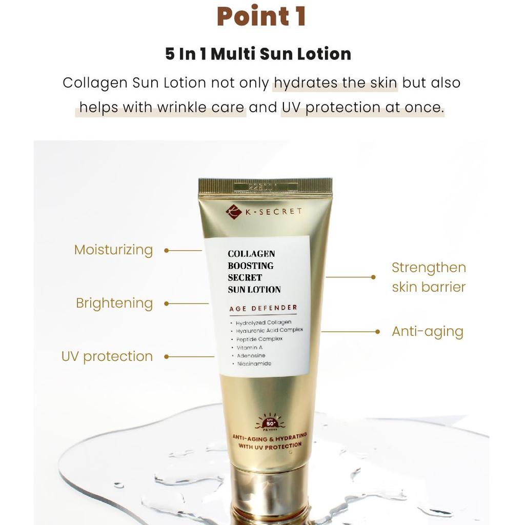 K-SECRET Collagen Boosting Secret Sun Lotion SPF50+ PA++++ 60ml