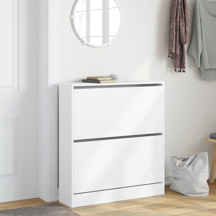 VidaXL Shoe Cabinet White 80x21x87.5 Cm Engineered Wood 839917