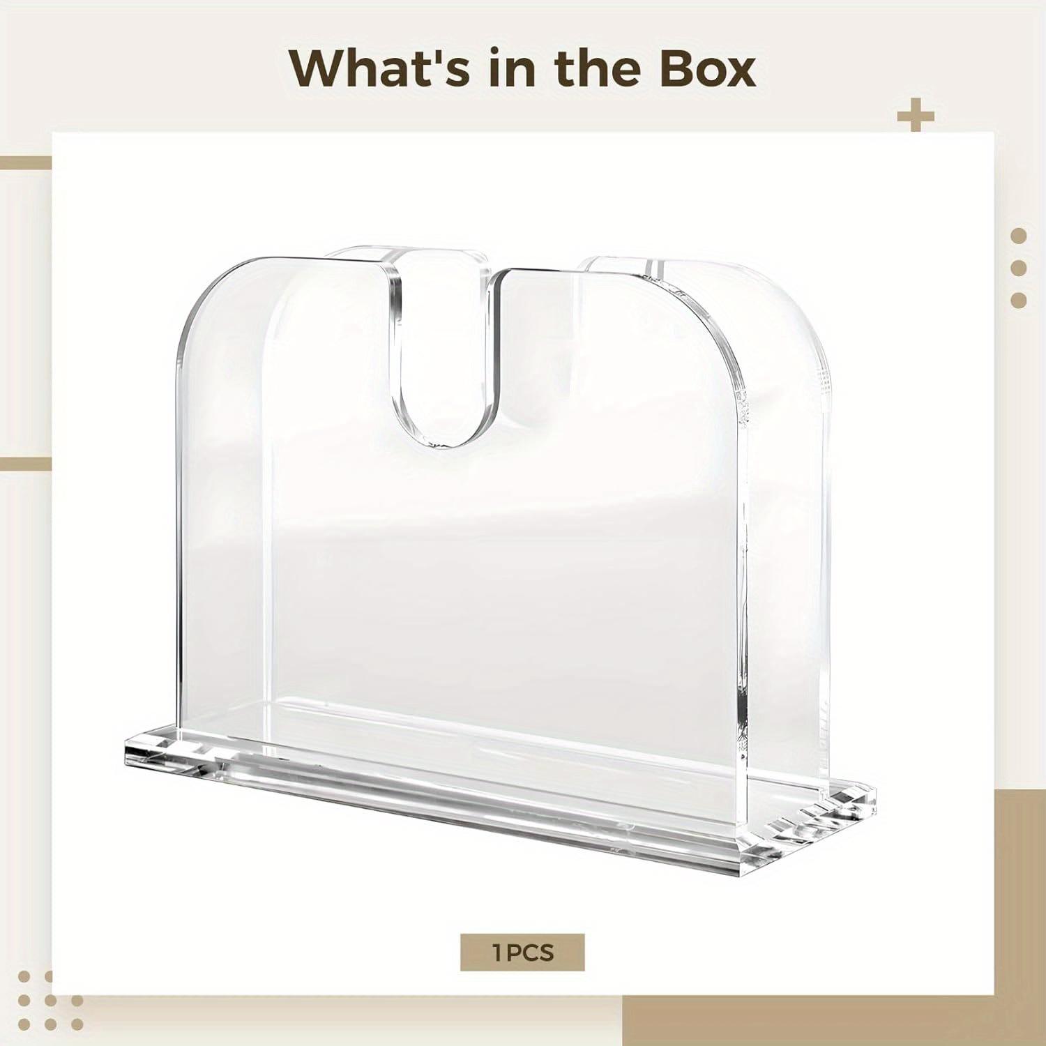 1Pc Acrylic Napkin Holder For Tabletop, Vertical Napkin Holder, Transparent Tissue Holder Napkin Storage Box For Tabletop Napkin Dispenser For прозрачный