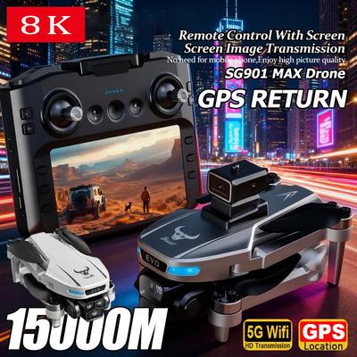 SG901 MAX GPS Dron Profesjonalny 8K Powietrzny Unikający Przeszkód z Większym Ekranem Zdalne Sterowanie Składany Bezszczotkowy Dron