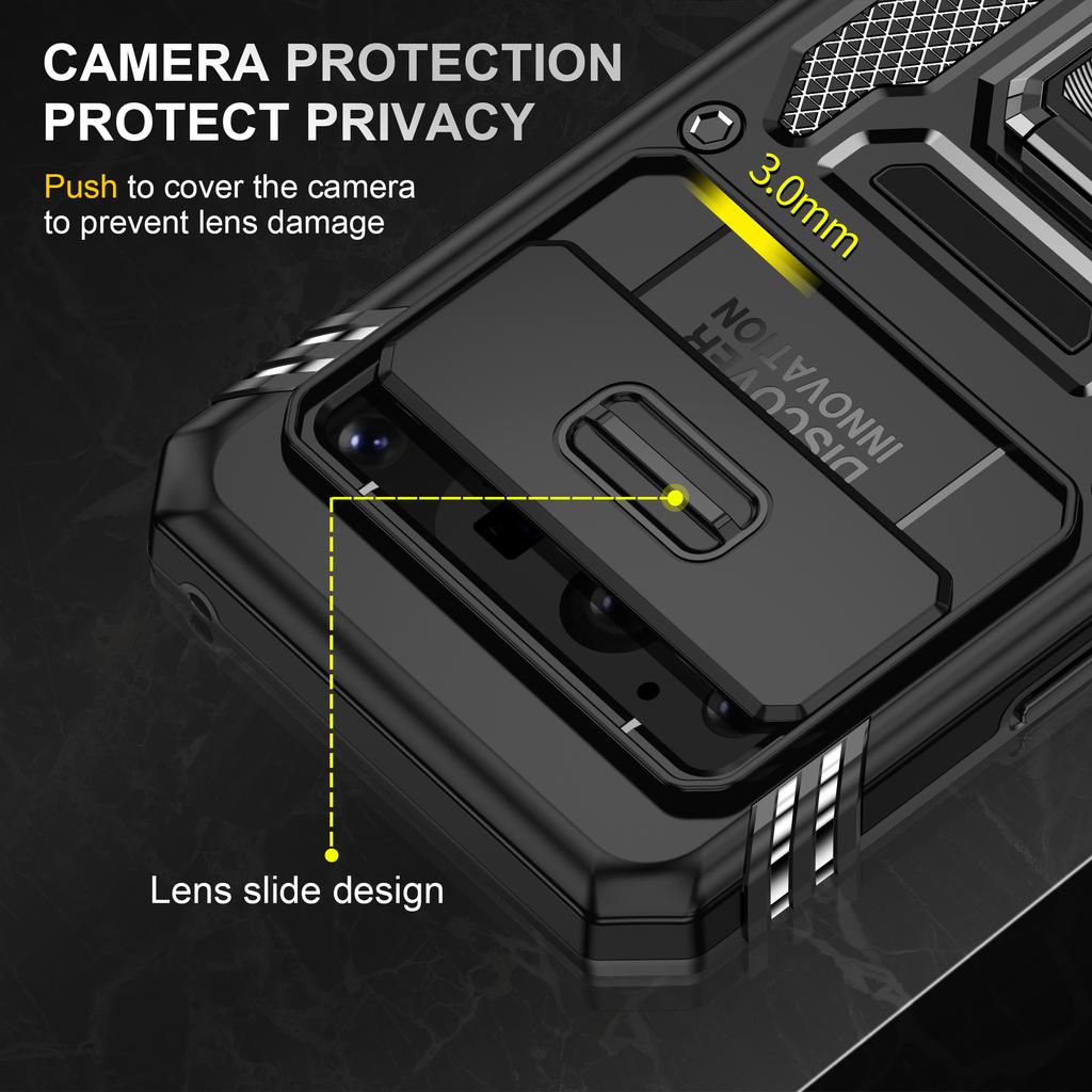 For Google Pixel 8 Pro Armor Series Kickstand Phone Case Slide Camera Protection PC+TPU Cover