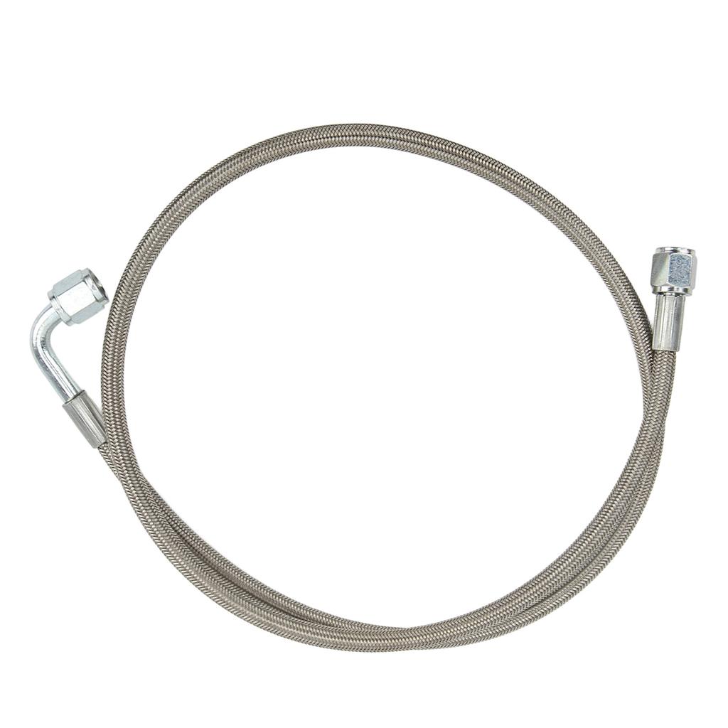 Turbo Oil Feed Line 4AN 90 Degree Stainless Steel Braided Oil Feed Tube Pipe Hose 48 Inches