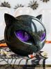 Resin Cat Head Stone Decorative Art Statue Cat Stone Statute for Halloween Bedroom Bookshelf Decoration