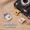Retractable Camera Photo Pendant Stainless Steel Photo Album Necklace Couple Choker Chain  Gift