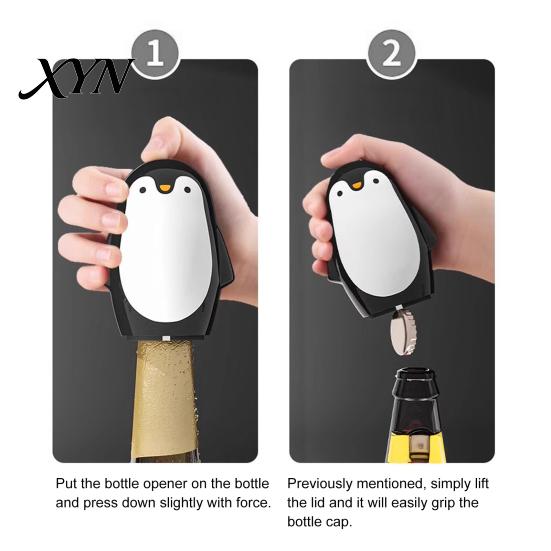Picnic Bottle Opener Magnetic Penguin Beer Opener, Funny Cap Remover with Wall Camping Mountable Design, Portable for Party