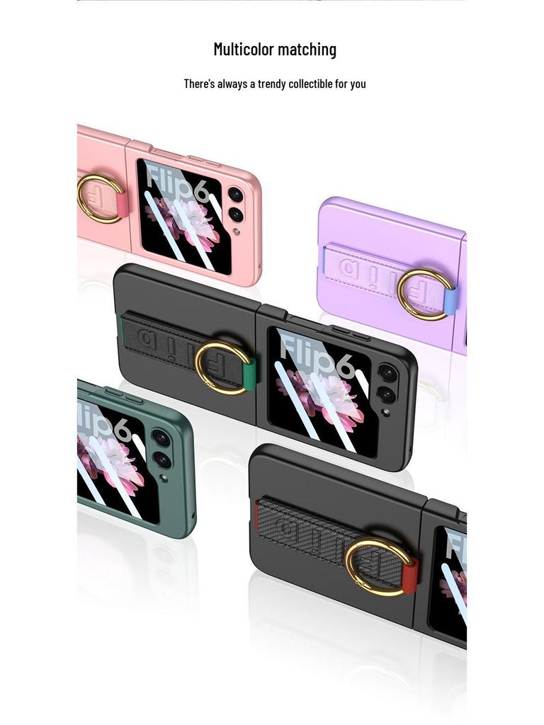 Samsung Flip6 Case: Ultra-Thin, Drop-Proof with Finger Ring & Wrist Strap
