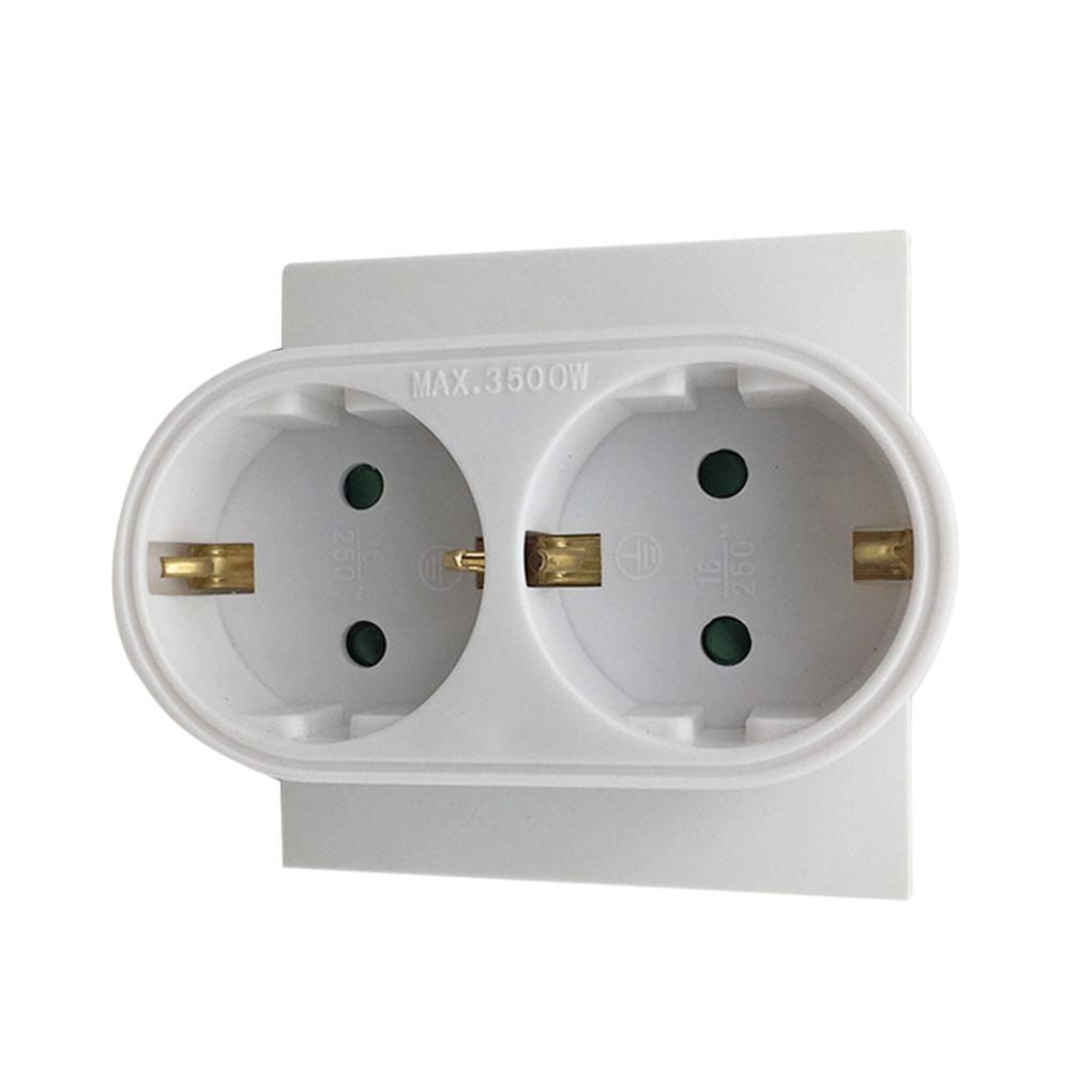 1 To 2 Way European Conversion Plug Socket Adapter EU Standard Expansion Power Adapter Socket Extension Plug Converter
