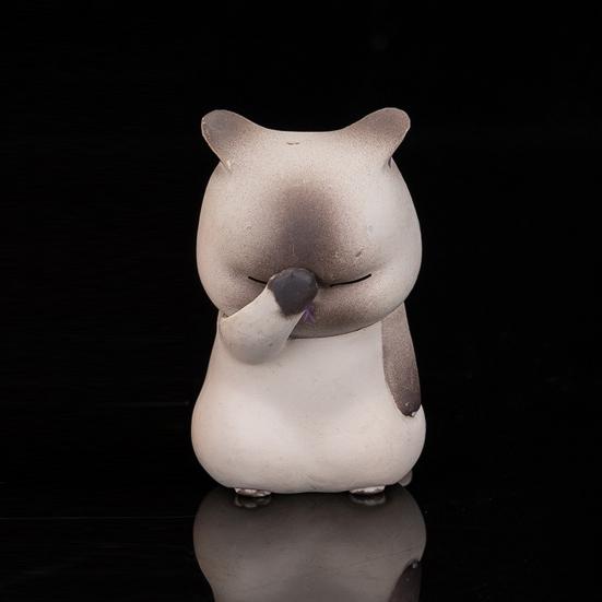 1/3Pcs Covering Face Cartoon Cat Ornament PVC Mini Kitten Figurine Statue Animal Sculpture Model Home Office Desktop Decoration