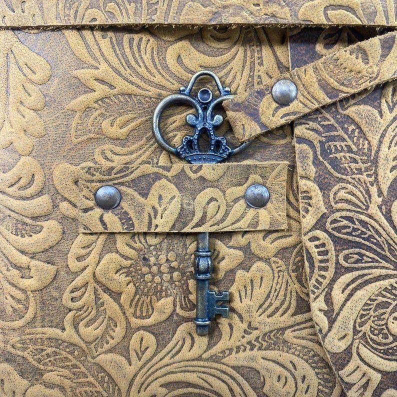 Handmade Vintage Leather Journal with Key Lock Writing Notebook