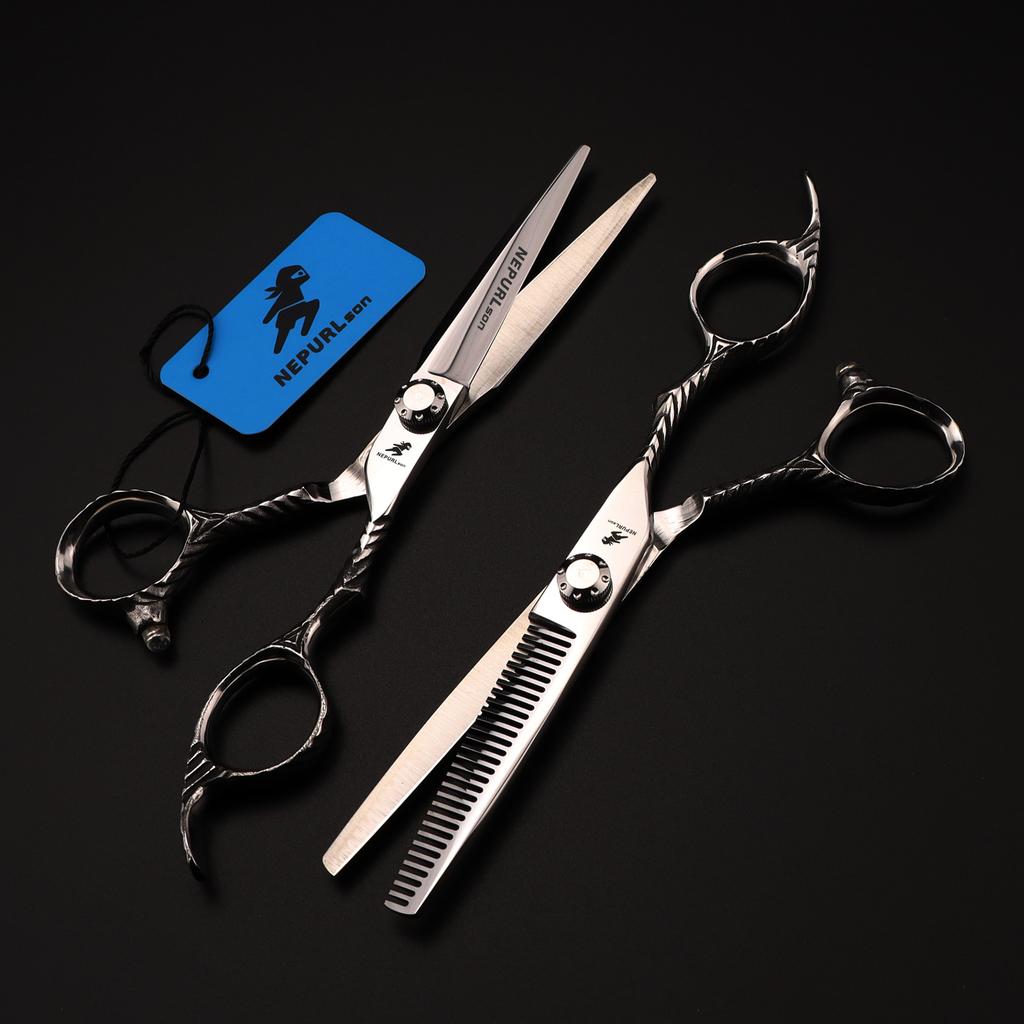 FDMS-12 Silver 6.0 Inch 440C Special Shaped Dimaxi, Hair Scissors, Barber Scissors, Flat Scissors, Bangs Scissors
