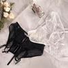 Sheer Mesh Ribbon Bow Briefs Embroidery Butterfly Panties Fashion Open Crotch Briefs  Ladies Girls
