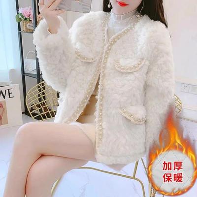 Autumn and Winter New Lamb Wool Fur Coat Women's Fashion Loose Padded Thickened Furry Top Light