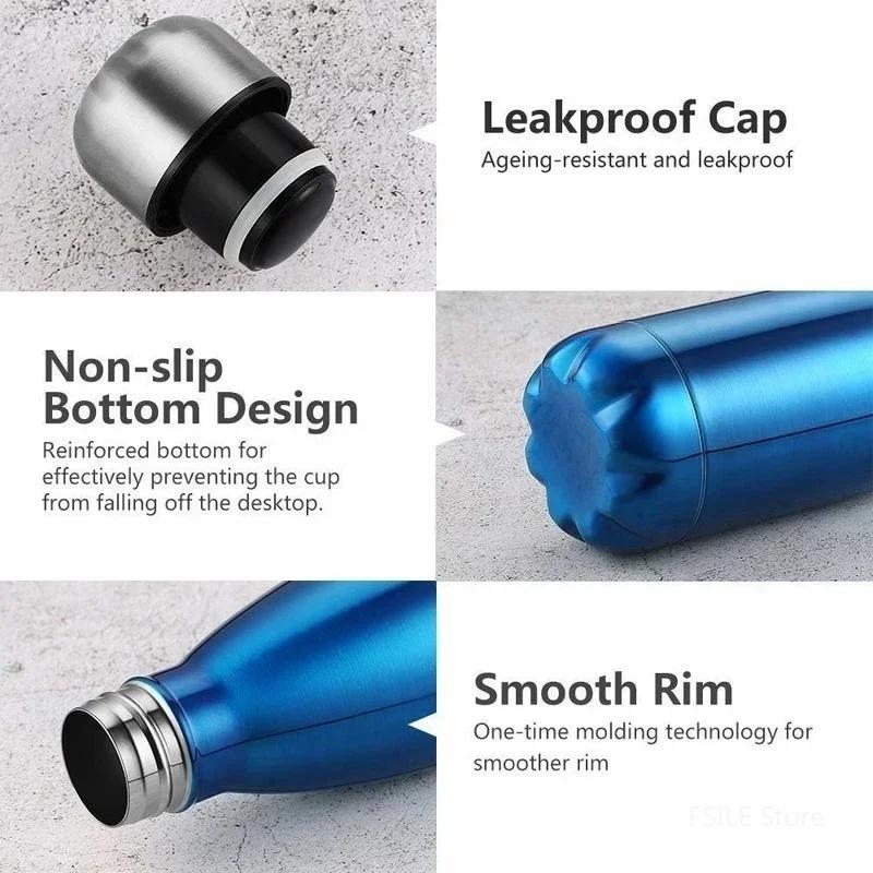 350/500/750/1000ml Double Wall Stainles Steel Sport Water Bottle Thermos Bottle Keep Hot and Cold Insulated Vacuum Flask