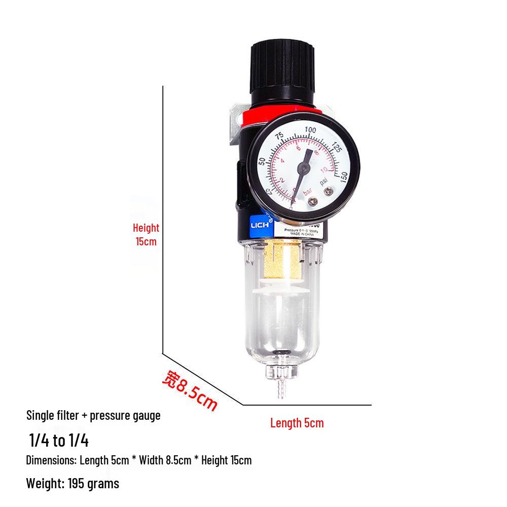 Industrial Air Compressor Adapter with Pressure Reducing Valve & Oil-Water Separator for Airbrush K3