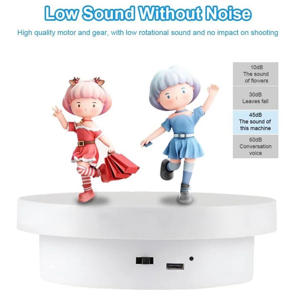 Round Shape Electric Turntable 360° Rotating Motorized Jewelry Show Holder  Live Streaming