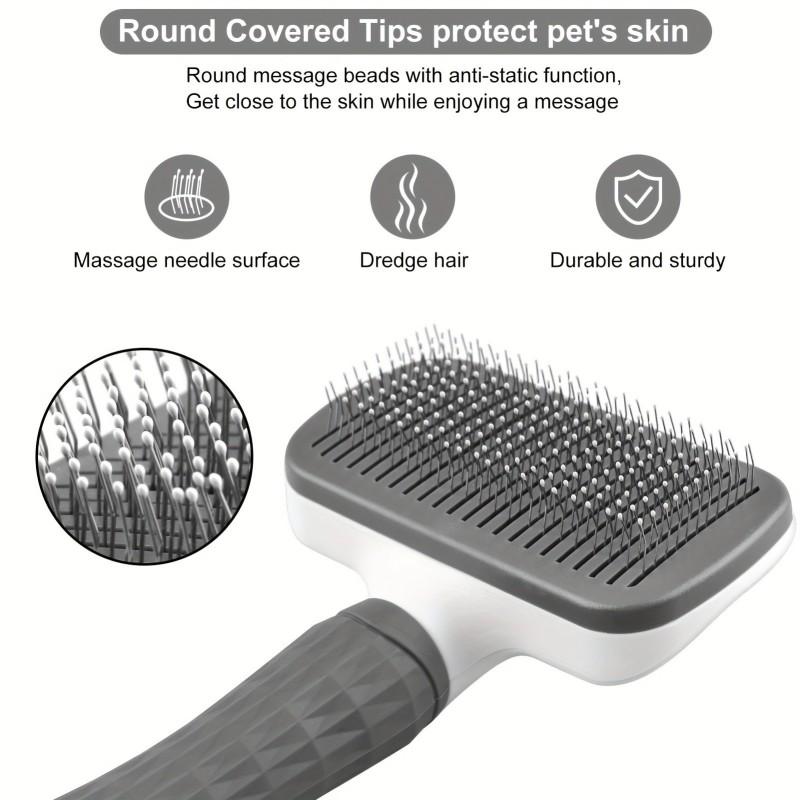1 Count Deshedding & Massage Comb - Push-Button Release, Anti-Slip Grip - Black Friday Essential for Cat & Dog Grooming
