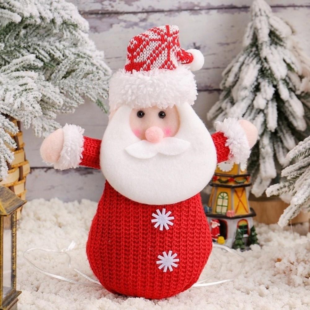 Snowman Christmas Doll Bag Knitted Xmas Drawstring Bag Christmas Candy Bag  Christmas Party