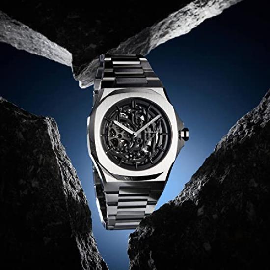 Autorisierter Händler [D1 MILANO] D1 Milano Uhr SKBJ10 Skeleton Restyling Automatik Edelstahl Silber Automatischer Aufzug