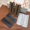 1 Pair 6 Holes Leather Lace-in Boot Zipper Inserts Adjustable Metal Eyelets Zipper Boot Laces Shoe Accessory Easy Installation