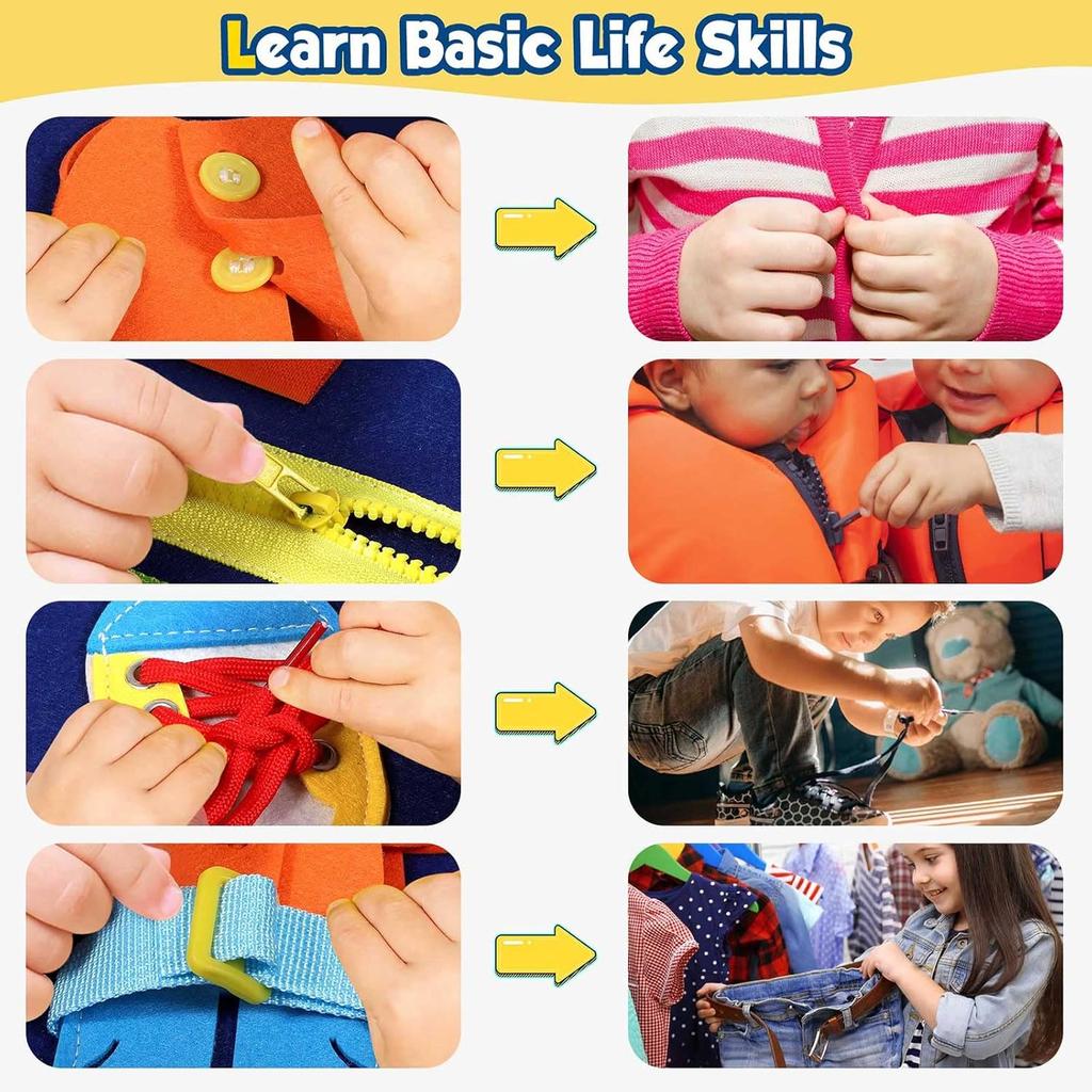 Placă Senzorială Busy Board Montessori Jucării de Învățare Pentru Copii Mici Jucărie Senzorială Pliabilă Placă de Activități pentru Copii Mici-Educațional Învață