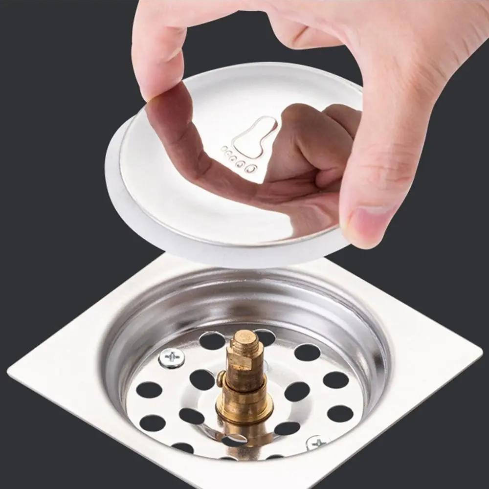 Creative Stainless Steel Press-Type Floor Drain Pop Up Bounce Pedal Type Sewer Floor Strainer Anti-odor Square Drain Filter