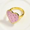 Spanish Simple Love Design Ring Feminine Geometric Opening Stainless Steel Ring Jewelry