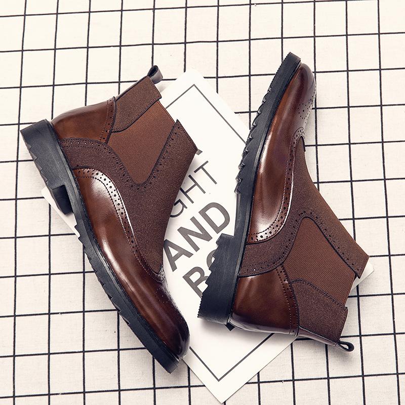 Martin boots summer thin medium and high top British leather inner height increase retro Chelsea short boots