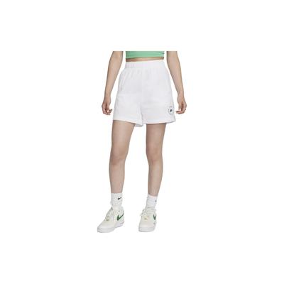 High-Waisted Woven Logo Print Casual Shorts Women Shorts White FN7219-100