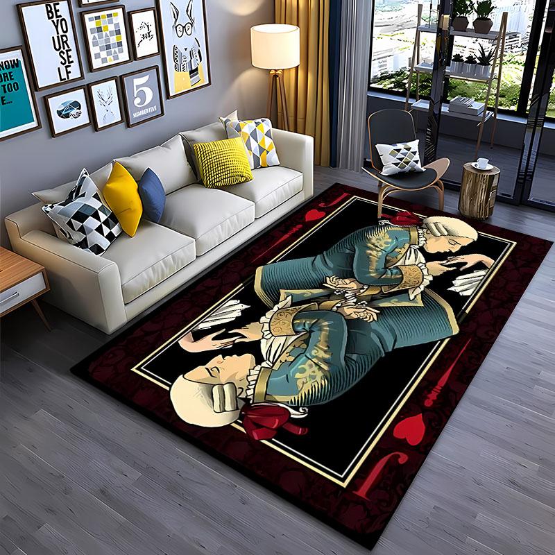 3D Printing Interesting Poker Area Rug,Carpet for Living Room Bedroom Sofa Doormat Decor,Kids Game Non-slip Floor Mat Alfombra